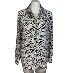 J Crew Factory Button Down Polka Down Blouse - XS